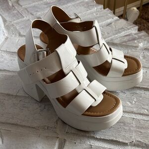 Soda White Platform Sandals
